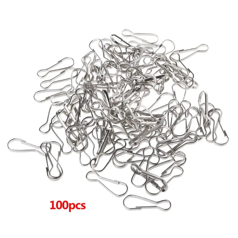 

100 Pcs key chain parts Metal Stainless Steel Keychain Hoist Buckle Twisted Flat Wire Buckles Key Connector