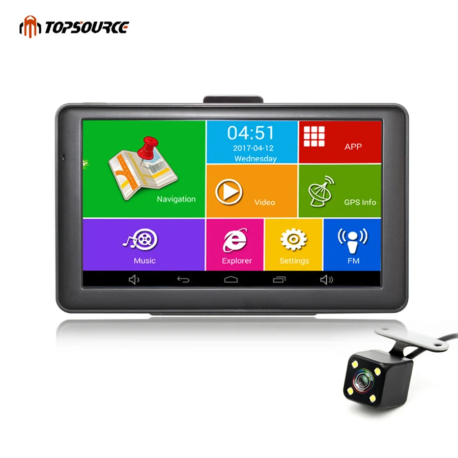 TOPSOURCE Car GPS Navigation Android WIFI Bluetooth FM automobile navigator sat nav navitel/Europe/USA/Russia/UK Free map TOPSOURCE Car GPS Navigation Android WIFI Bluetooth FM automobile navigator sat nav navitel/Europe/USA/Russia/UK Free map