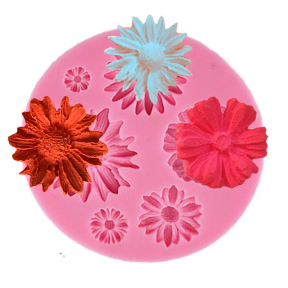 1 piece Flower Daisy Chrysanthemum silicone mold Cake fondant mold cake