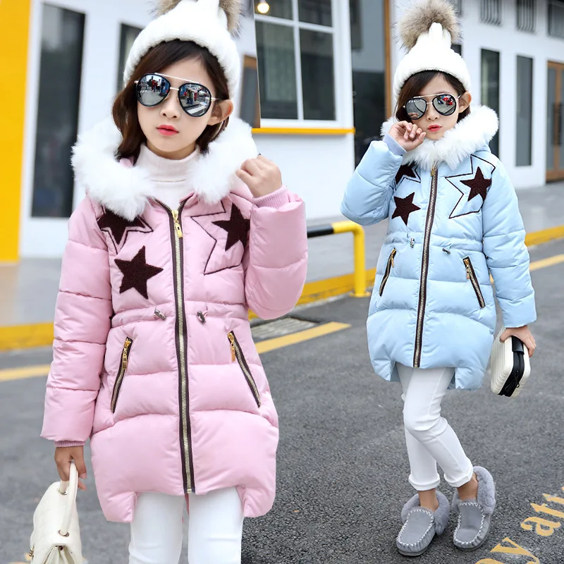 Girls Winter Jacket New Arrival Acetate Casual Big Boy Girl Coat Long In 2016 New Winter