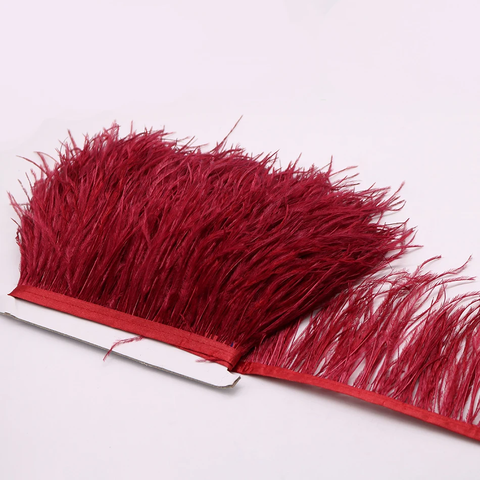 7 burgundy ostrich feather fringe 5