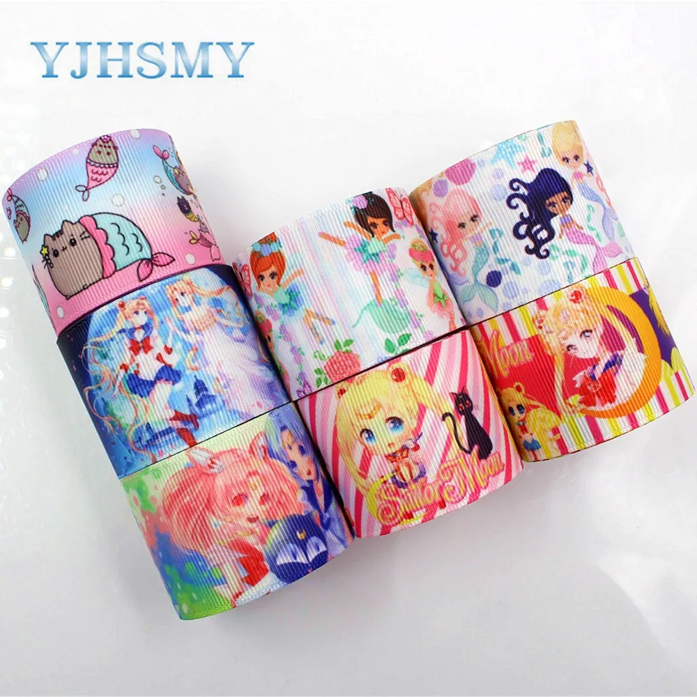 YJHSMY C-18409-534 10 ярдов 38 мм мультфильм печатных grosgrain ленты DIY ручной работы