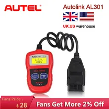 Autel AutoLink AL301 OBDII & CAN Code Reader Auto Link AL 301 Auto Diagnostic scanner Tool obd 2 Scanner for car Update Free newest 100% xtool vag401 obd2 auto diagnostic tool for audi vw seat skoda vag 401 code reader free update online free shipping