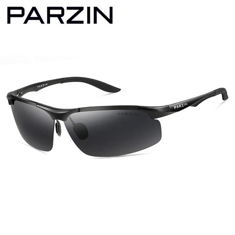 PARZIN солнцезащитные очки мужчины поляризованные алюминиевые мужские очки для вождения очки с оригинальной упаковке 8003 - Цвет линз: BLACK GRAY