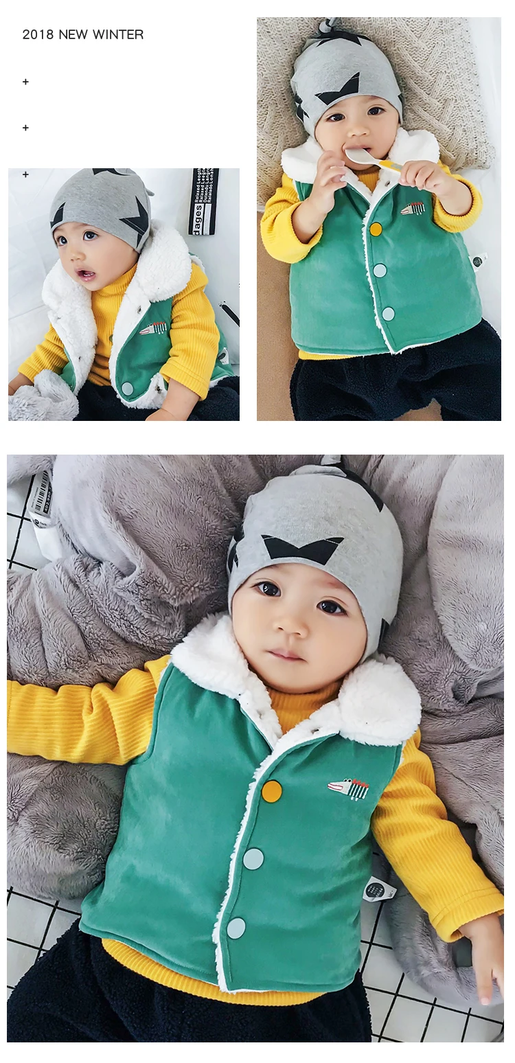 Lemonmiyu/детская зимняя утепленная одежда, костюм для новорожденных, хлопковый теплый жилет унисекс с героями мультфильмов модные бархатные пальто для детей