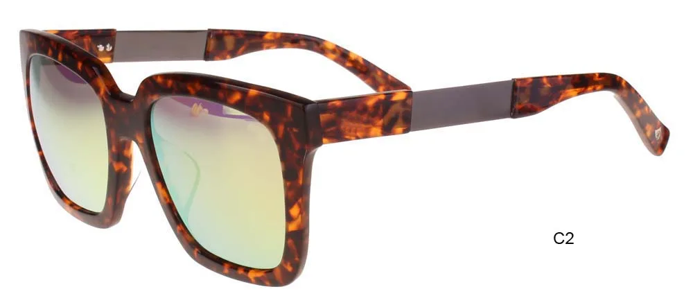 Скор ацетат солнцезащитные очки Для мужчин бамбука солнцезащитных очков Для женщин бренд Дизайн спортивные очки золото зеркало