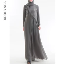 Скромная мусульманская одежда элегантное асимметричное Лоскутное Вышитое мусульманское платье Турецкая абайя длинное платье марокканский кафтан D732