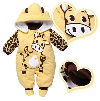 

new cotton thicken baby rompers winter infant girls boys underwears cartoon long sleeve jumpsuit