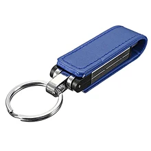 8GB USB 2,0 Брелок карта памяти кожаный чехол синий