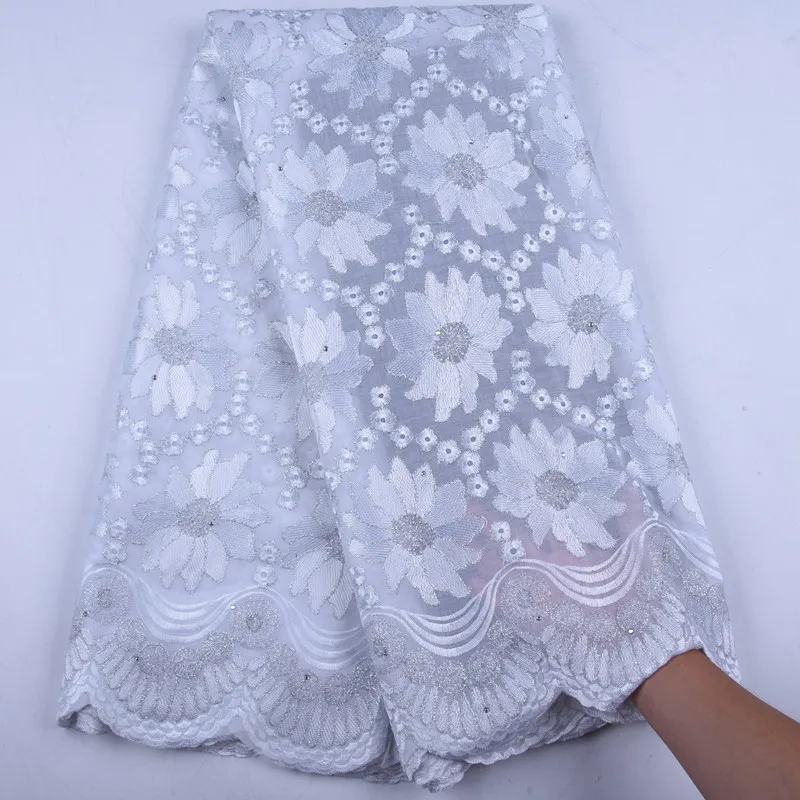 African Stones Swiss Voile Lace High Quality 100% Cotton Embroidered Women In Switzerland 5 Yards/Pieces A1558 | Дом и сад