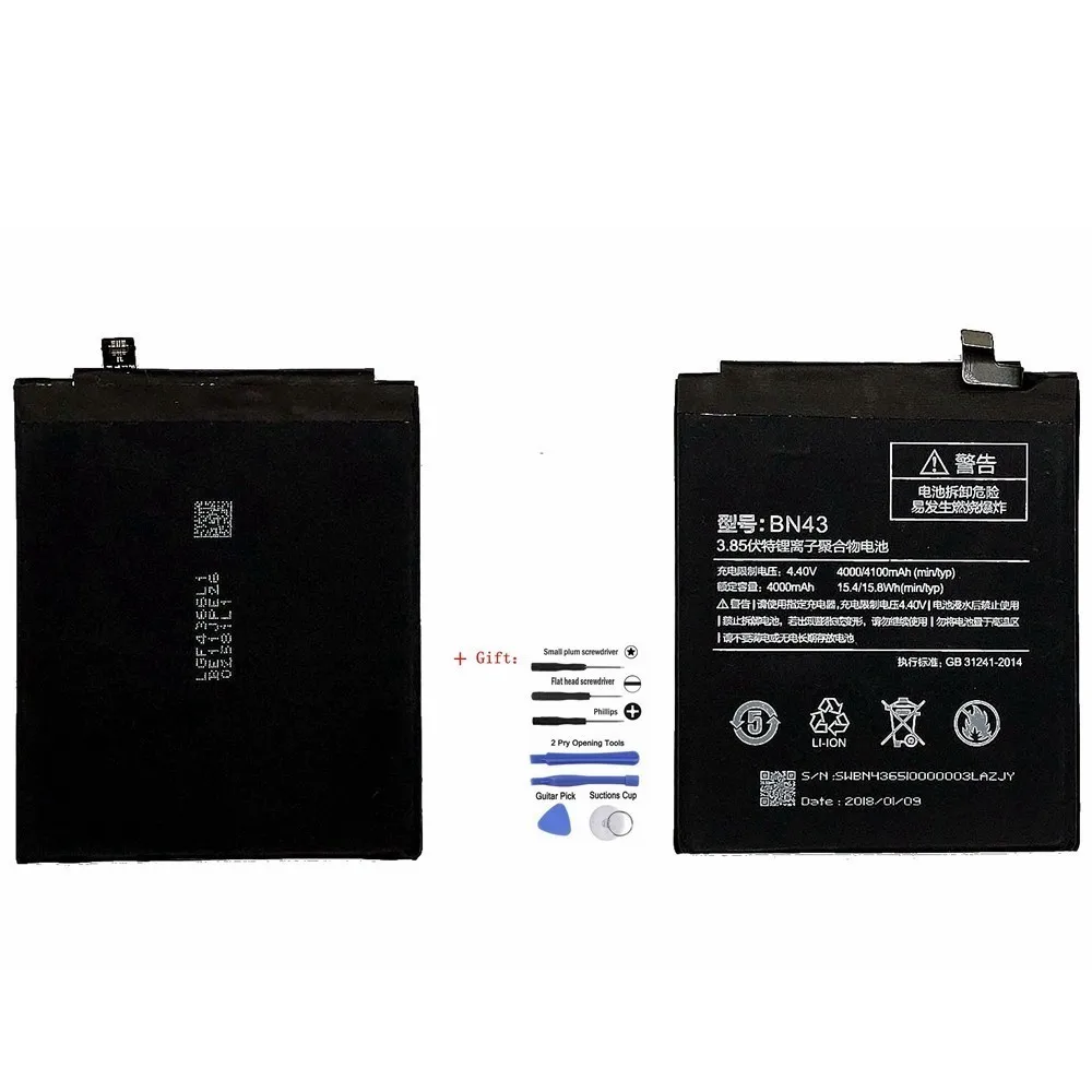 

Suqy BN-43 Li-ion Battery For Xiaomi Redmi Note 4X Snapdragon 625 / Note 4 global Snapdragon 625 Replace Baterija Accumulator