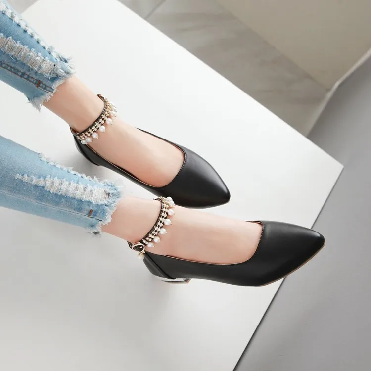 

Big Size 11 12 13 ladies high heels women shoes woman pumps Package the heel Package toes Pointed Thick with Single shoes