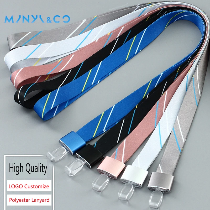 Soft Badge Lanyard with Plastic J Hook Metal Buckle,LOGO Custom Lanyard