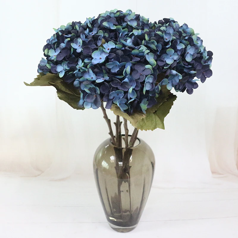 Artificial Hydrangea Silk Flower 1 big flowerBouquet Fleur Artificielle Flores Arrange Table Wedding Home Decor Party accessory (7)