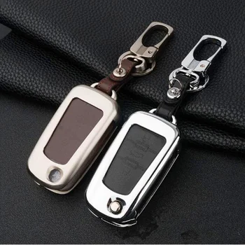 

SeiYio Mental & Leather Car key ring Shell Simple style Auto key cover for MG5 MG7 MG GT GS Roewe 350 360 750 W5 Key