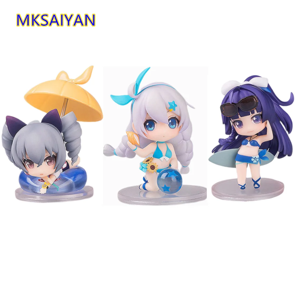 Honkai Impact 3rd Kiana Kaslana Raiden Mei Bronya Zaychik Swimsuits Anime Figure Toys Action Collectible Figurines 3pcs/set Doll