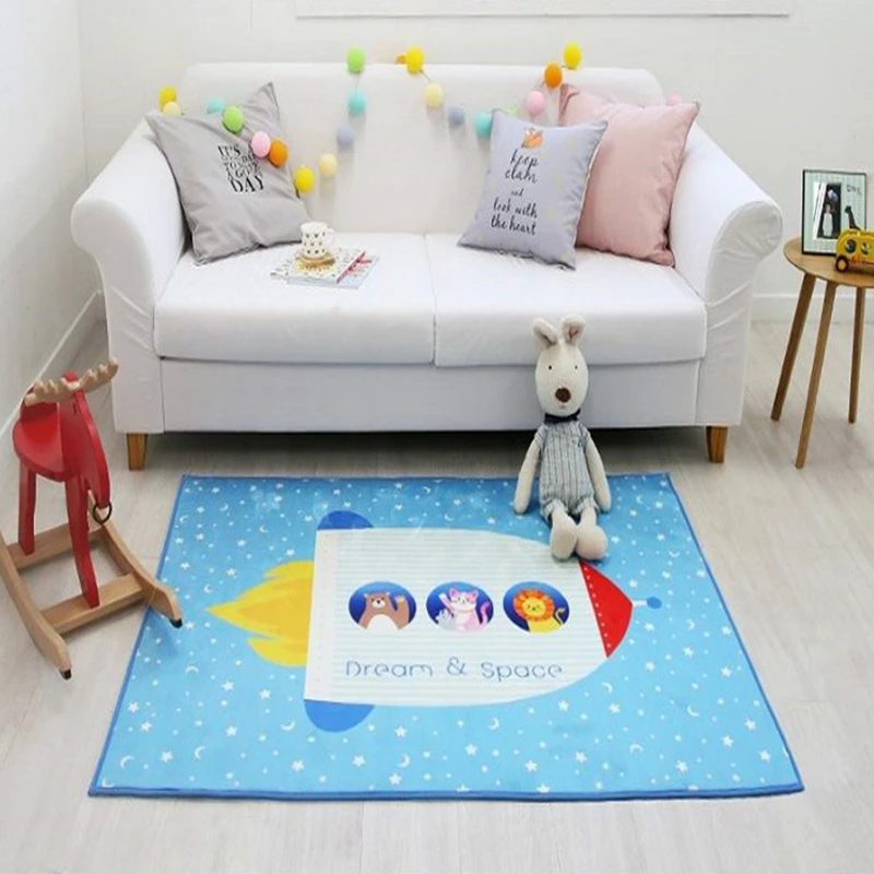 

Dream Space Travel Pattern Carpet Rugs Modern Living Room Bedroom Carpets For Children Anit-Slip Home Decor Rectangle Floor Mat