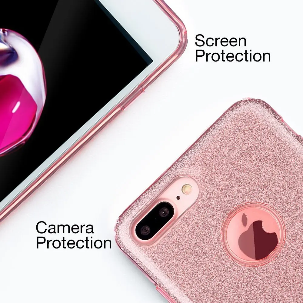 Блестящий Защитный чехол Portefeuille для iPhone 7 Plus блестящий телефона 8 6 S X