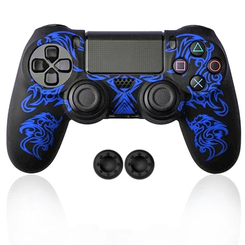 

For Sony Playstation4 PS4 Silicone Case Skin Protective Cover with 2 Analog Caps for PS4/Slim/Pro Controller Gamepad