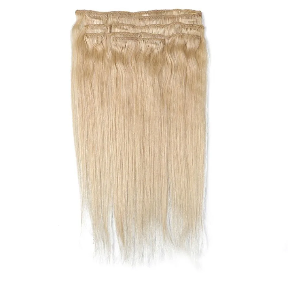 

8PCS 15"18"20"22"24"Clip In Full Head 100% Real Remy Human Hair Extensions
