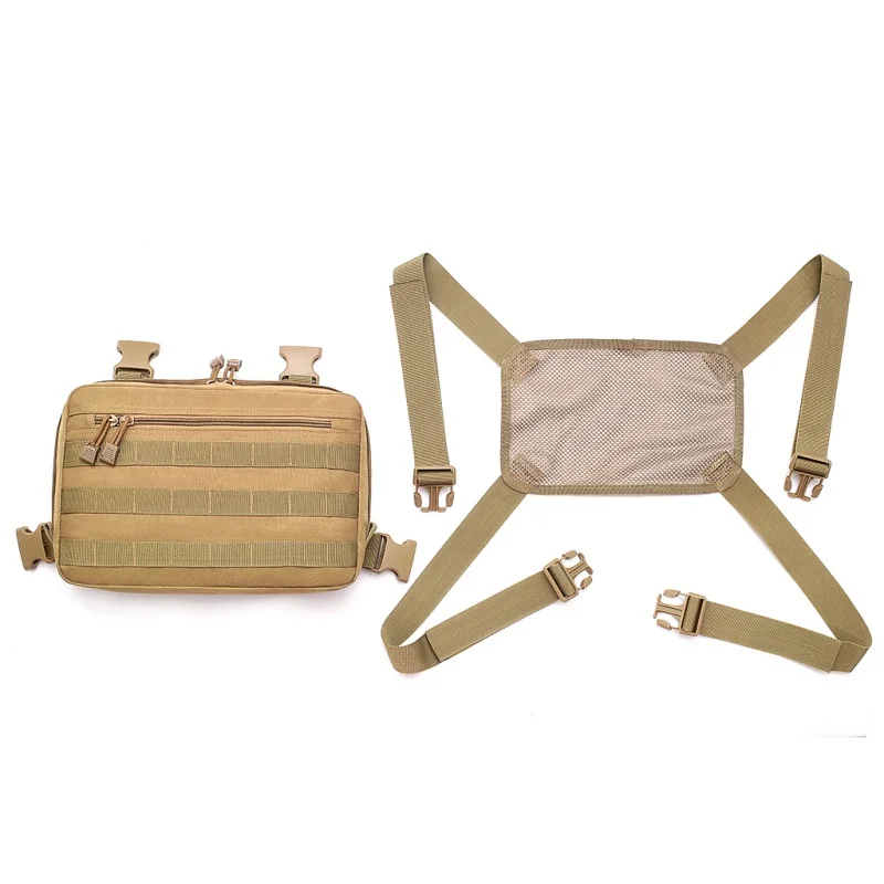 Нагрудная сумка 1000D нейлоновая Мужская охотничья жилетка многофункциональная Регулируемая тактическая нагрудная сумка на плечо поясная сумка жилет