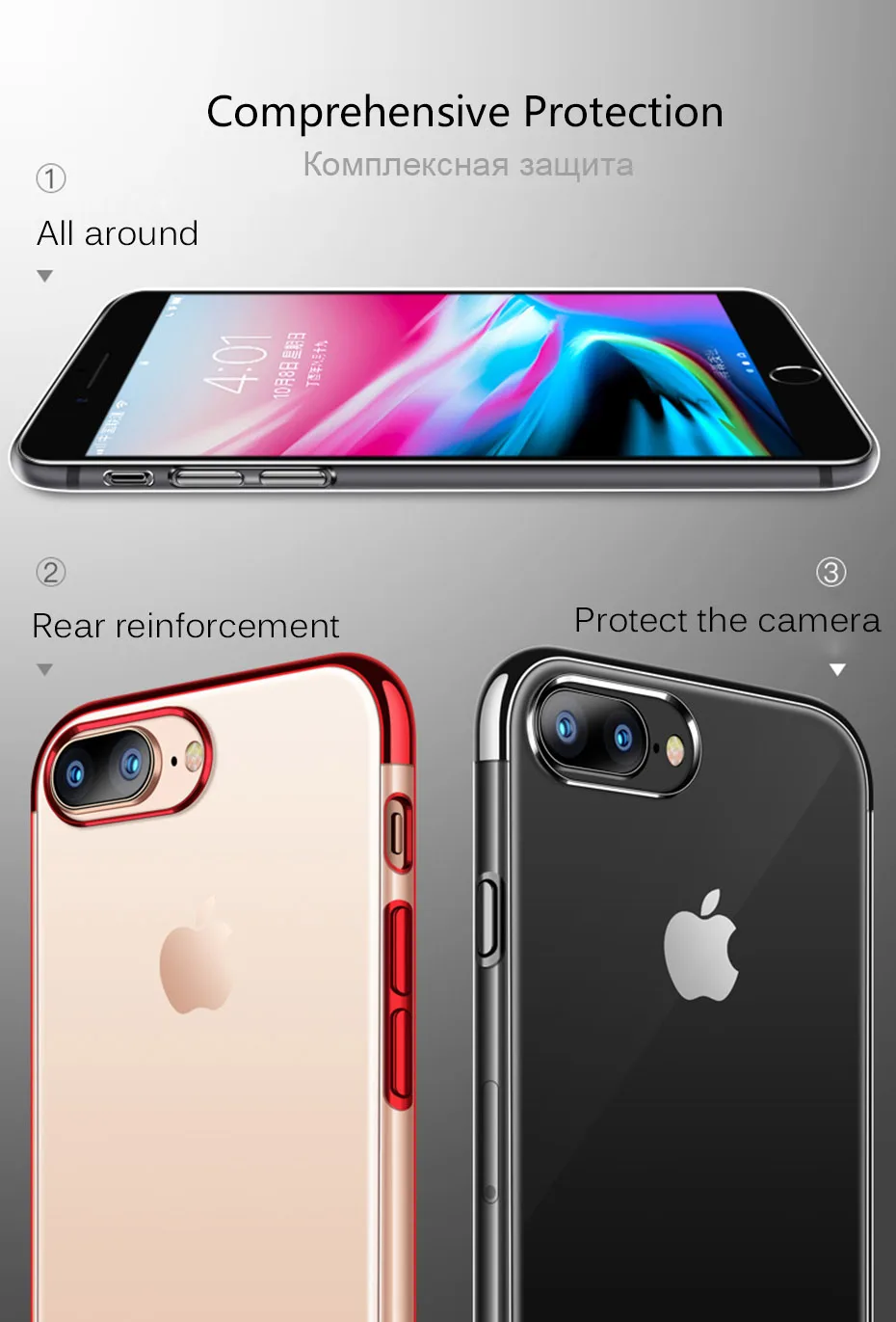 MOUSEMI Protective Cases For iPhone 7 8 6 6s Plus X Luxury Soft Silicone TPU Cases On For iPhone 6 6s 8 7 Protection Back Cover  (9)