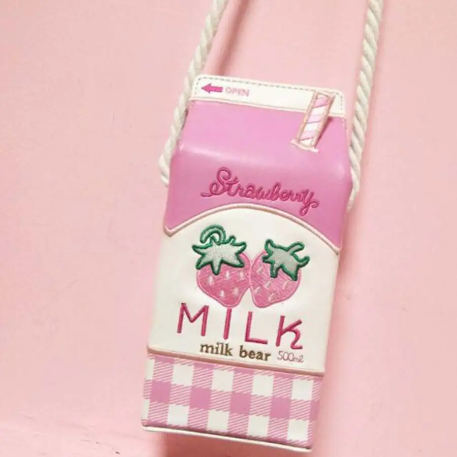 المتناثرة الفراولة التطريز صندوق حليب حقائب النساء رسول حقائب كتف Crossbody حقائب للنساء محفظة مخلب Bolso Femenino