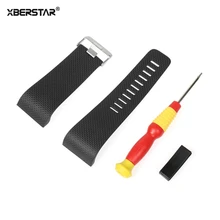 XBERSTAR Wrist Bandf Watch Strap for Fitbit Surge Activity Tracker Watchband Smart Replacement TPU with Tools Metal Buckle