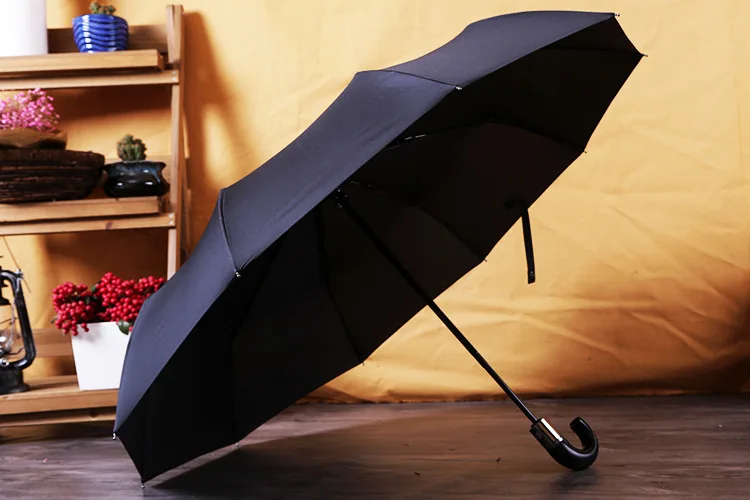 Классический зонт в английском стиле, мужской автоматический зонт с 10 ребрами, устойчивый к ветру, 3 складных зонта от дождя, деловой мужской качественный зонт