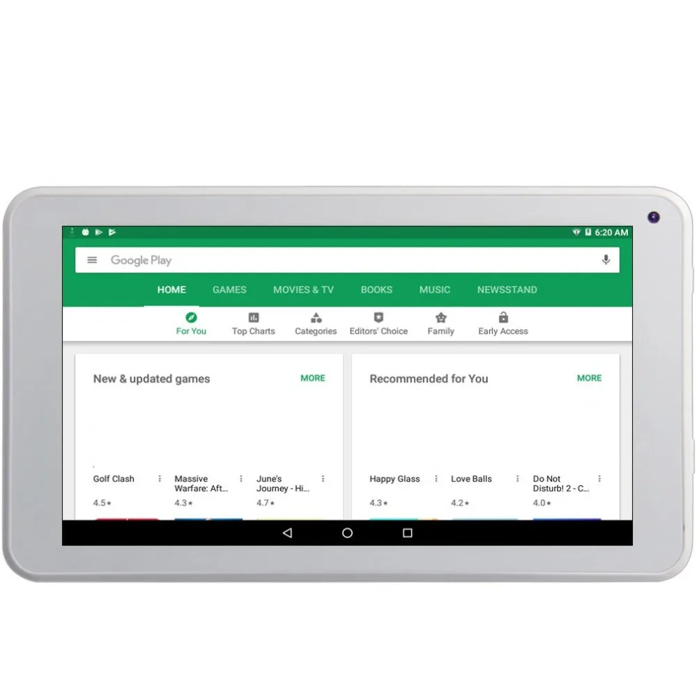 

7" Android Tablet 1024 X 600 IPS Display Cortex A53 Quod Core CPU 1.2GHz 1GB+16GB Dual Camera WiFi 802.11 b/g/n, Bluetooth 4.0
