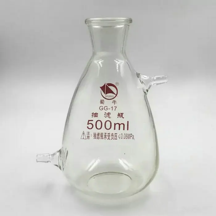 1PCS 125ml to 10000ml Glass Filtration Vacuum Suction Flask With Two