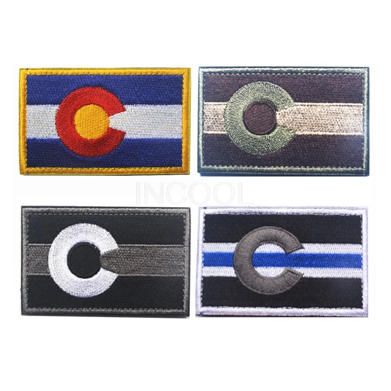 30 pcs colorado state flag embroidery patch usa american flags morale