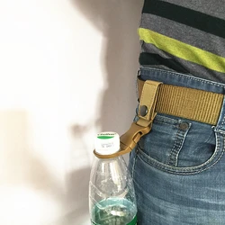Mosquetão, cinto de nylon para garrafa de água, gancho para mochila, suporte de gancho e fivela para uso externo, acessórios de caça