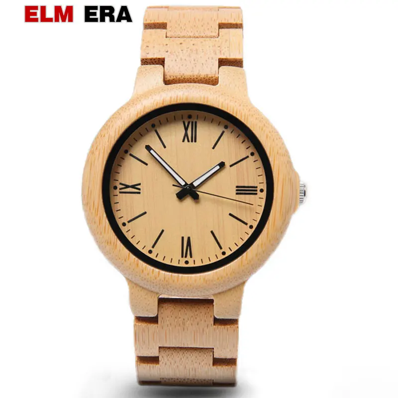 ELMERA Relogio Masculino деревянные мужские часы деревянные часы мужские reloj hombre 2018 наручные часы кварцевые Move Мужские t Дата ручной работы