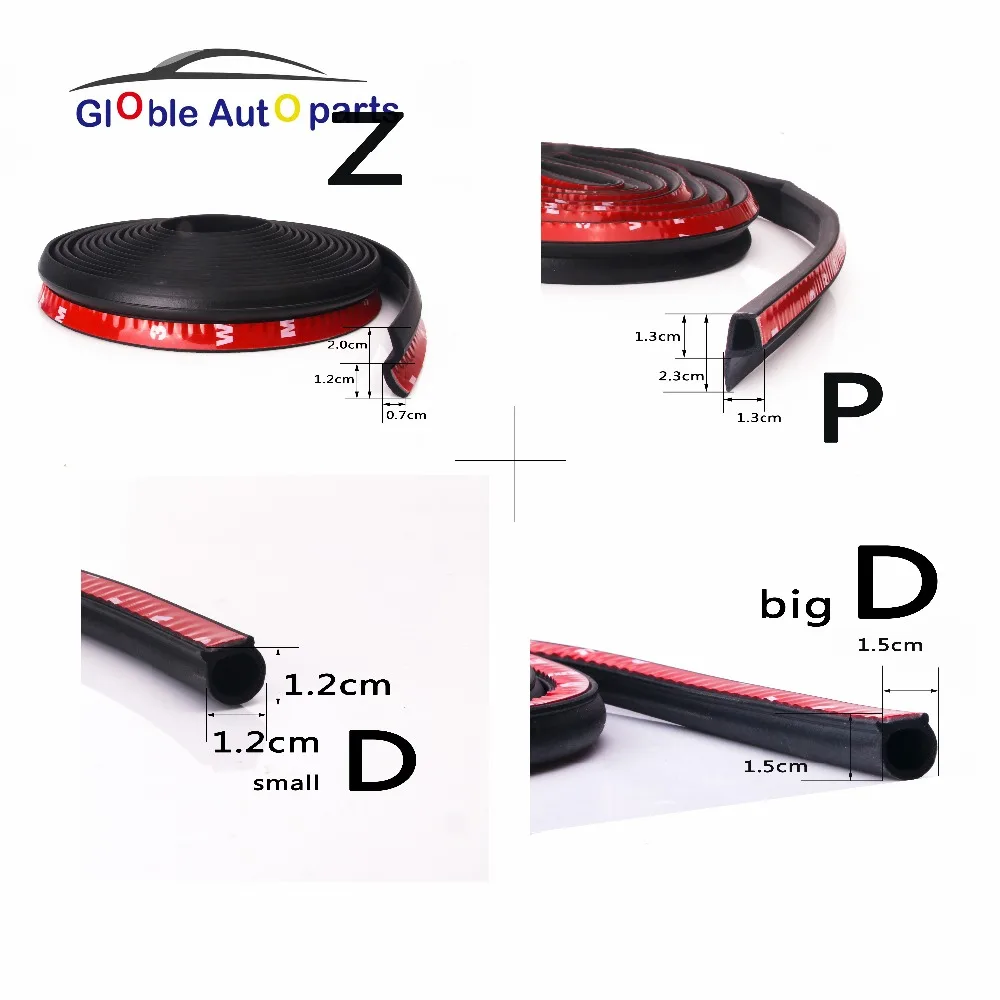 

4 Meter D Z P U Adhesive Rubber Seal Sound Insulation Weatherstrip Edge Trim Noise Insulation Car Door Sealing Strip DB-004