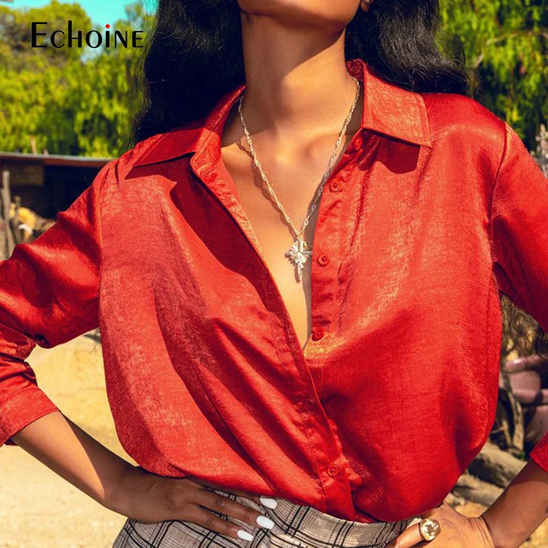 Silk Blouse Women Long Sleeve Red Satin Shirts Blouse Female 2019 New Spring summer Streetwear Elegant Casual Womens Tops Blusas Silk Blouse Women Long Sleeve Red Satin Shirts Blouse Female 2019 New Spring summer Streetwear Elegant Casual Womens Tops Blusas
