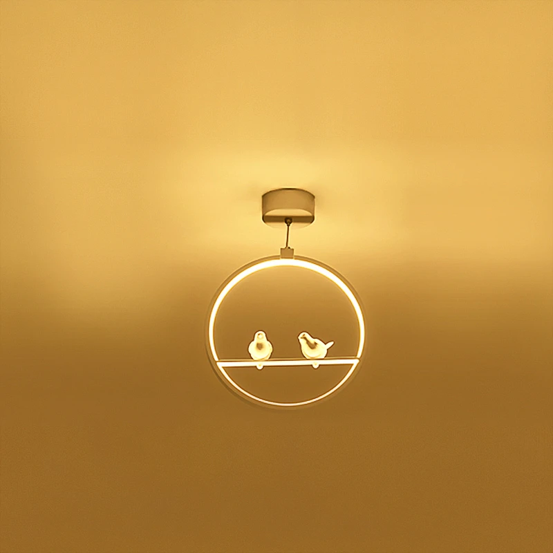 Billig Weiß Schwarz Anhänger Lichter Indoor Balkon Loft Hause Hängen Beleuchtung Moderne Küche Parlor Kunst Vögel LED Anhänger Lampen