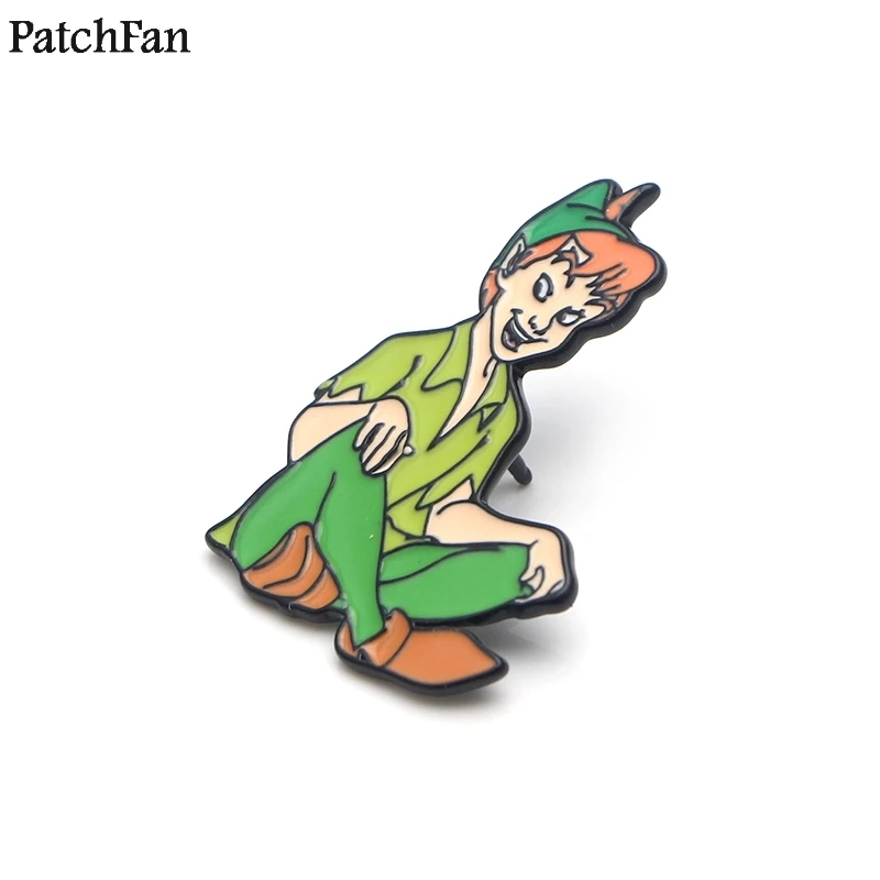 20 шт./партия, Patchfan Питер Пэн, Мультяшные металлические цинковые эмалированные булавки, медаль, рюкзак, рубашка, сумка, броши, Значки для мужчин и женщин, A1863