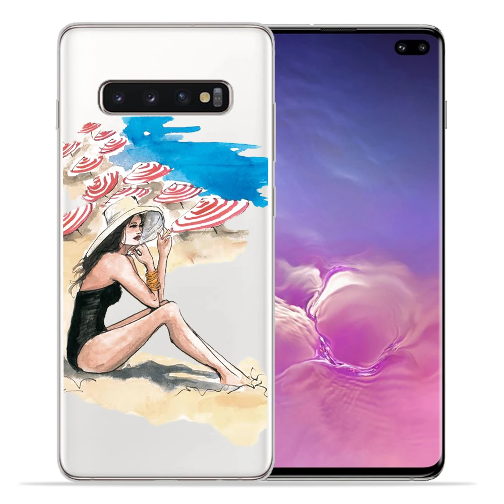 Мягкий силиконовый чехол для крышки samsung Galaxy S9 S8 S10 плюс S7 S6 край S10 Lite модная одежда для девочек для samsung Note9 8 Защитная крышка - Цвет: 07