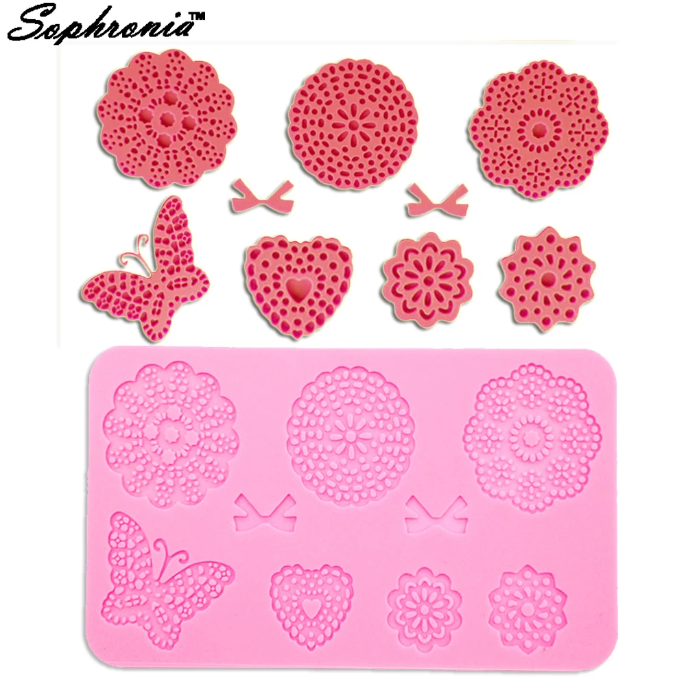 

Sophronia DIY Decorating Tools Flower Hearted butterfly Shape Silicone Mold Cake Molds Kitchen Bakeware Chocolate Tools lm011
