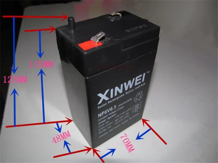 

Free shipping 1pcs 6V 6.5Ah lead acid battery rechargeable battery electronics said the battery Children's car battery
