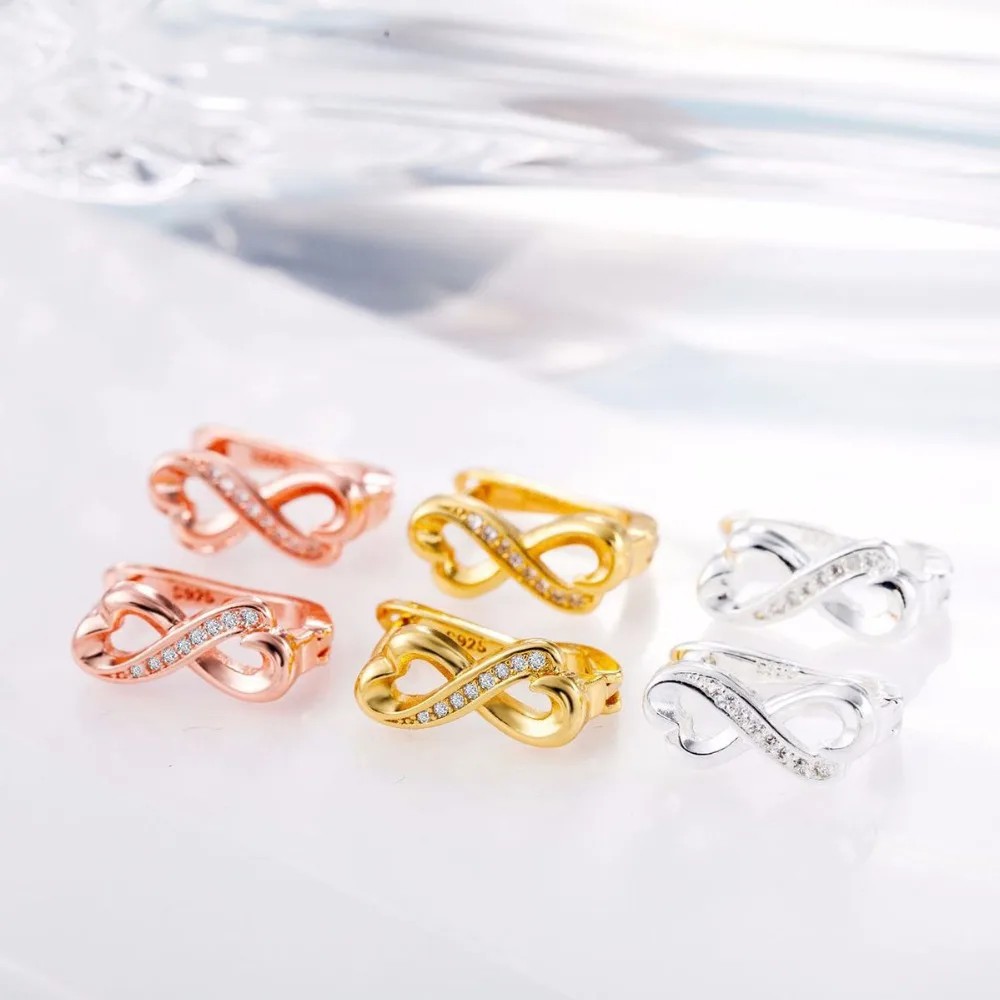 

3 Colors Elegant Cubic Zirconia Simple Earring Lucky Number Figure 8 Hoop Earring Brincos Tiny Infinity August Infinite Ear E596