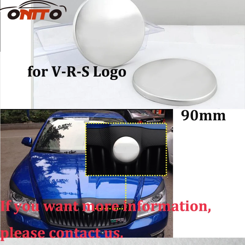 

Hot selling Free Shipping 2Pcs Car Front Hood Bonnet Emblem 90MM Aluminum Badge emblem for skoda vrs