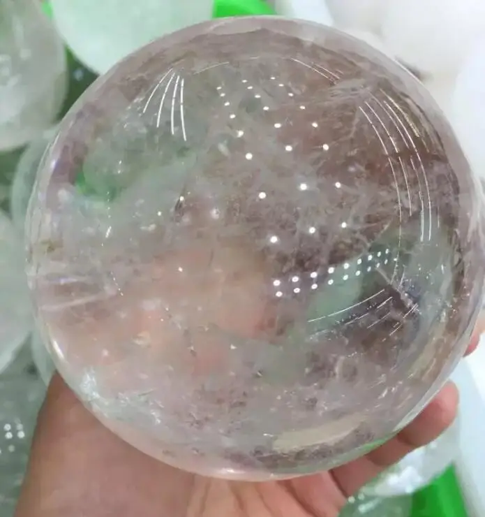 about 90mm energy gemstone Natural clear rock quartz Crystal sphere meditation reiki healing magical ball for home decoration | Дом и сад
