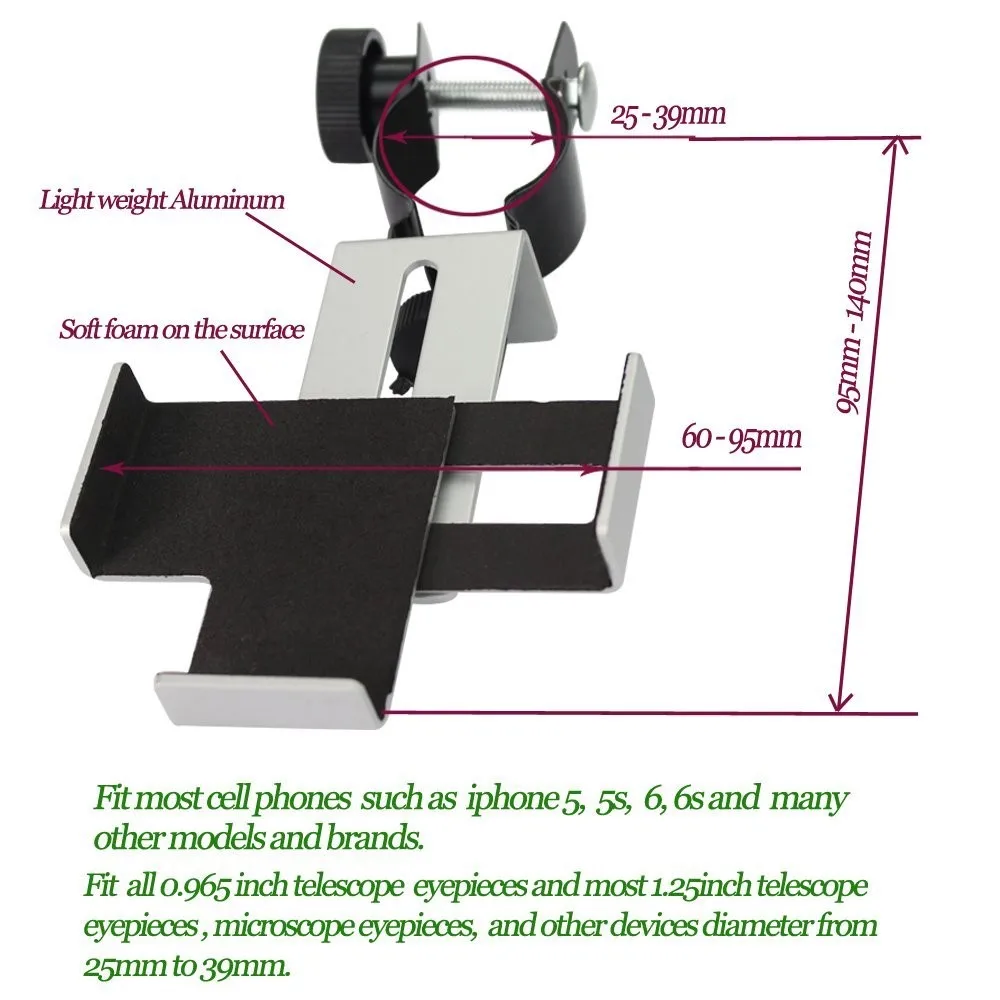 Смартфон Capturer-три стороны держат телефон-Совместимость с бинокль; Монокуляр Прицельный телескоп и микроскоп