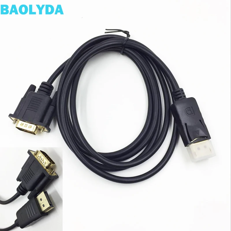 Baolyda 1 8 м DP к VGA кабель Displayport адаптер конвертер для DisplayPort оборудованные ноутбуки