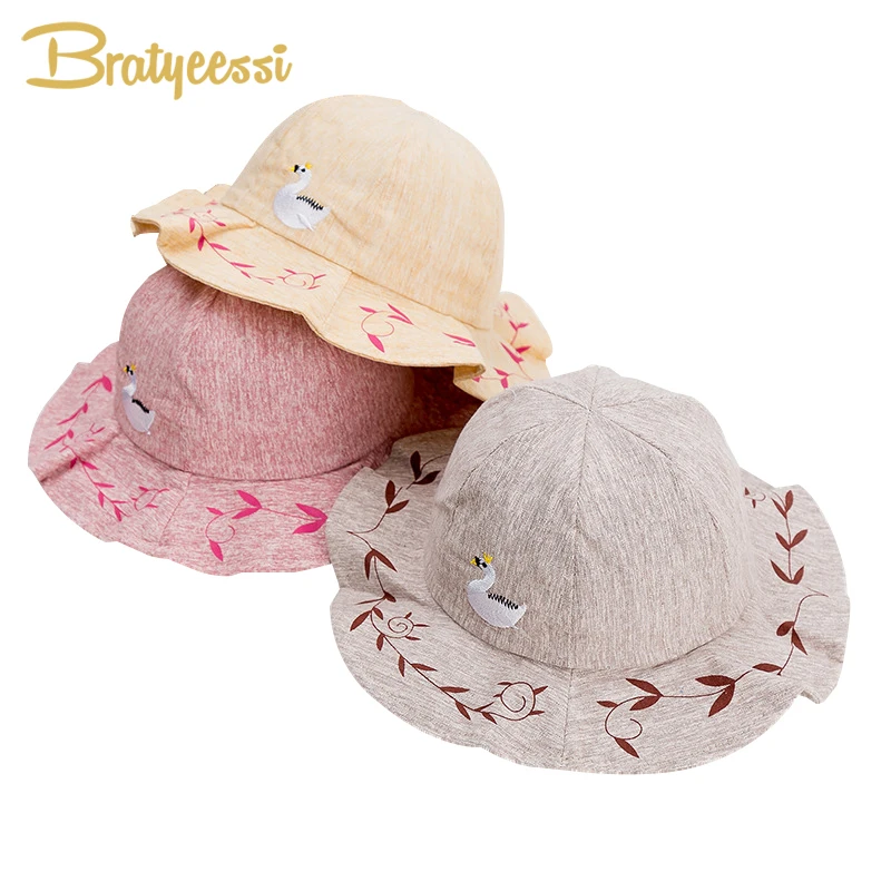 

New Fashion Baby Hat for Girls Cotton Spring Summer Baby Cap Cotton Modis Children Panama Hats Floral Baby Girl Hat 1PC