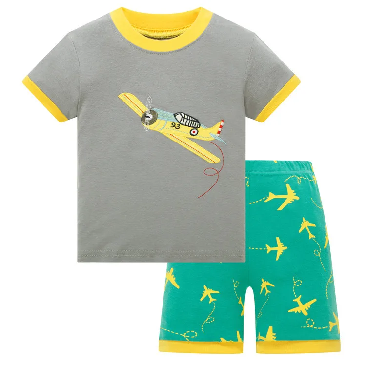 Retail! Brand Summer Kids Boys Whale Print Pajamas Short Sleeve Set Cartoon Pijamas Sleepwear Toddler Pyjamas Clothing - Цвет: 9