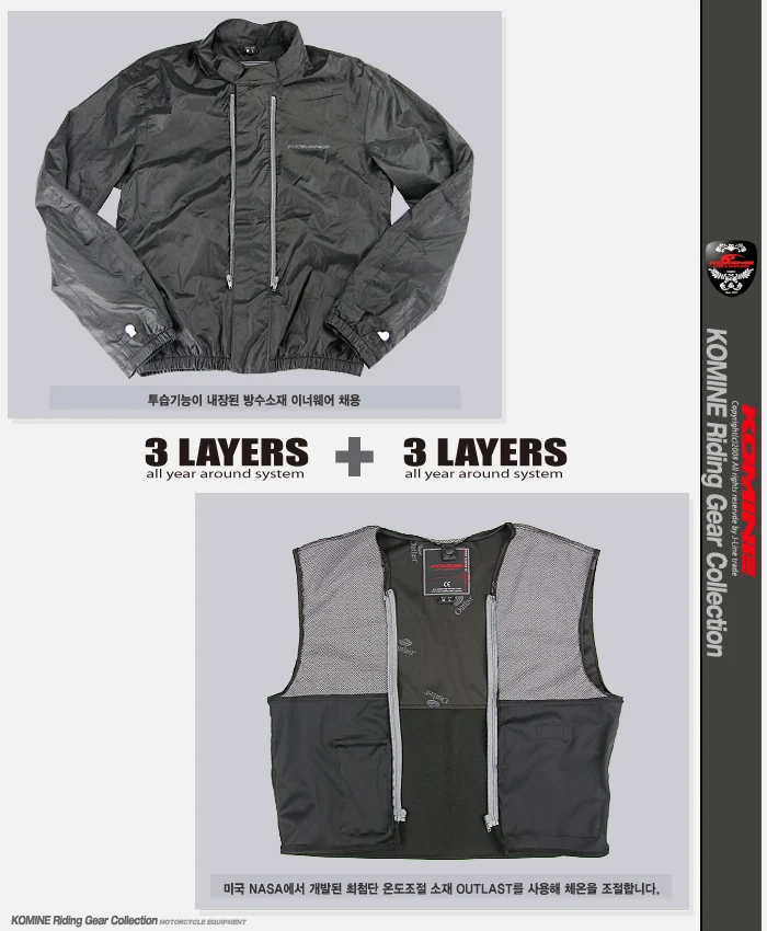 Komine JK-016 Full Year Jacket TITANIUM 3