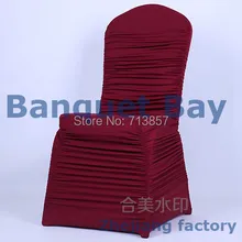 Свадебные лайкра гофрированный спандекс покрывало для стула-бордовый Цвет